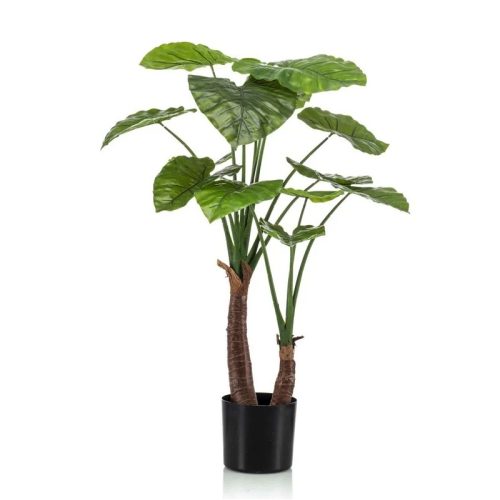 copac artificial alocasia x2 cu 14 frunze 110 cm 3074