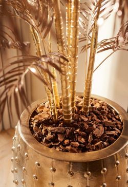 palmier artificial areca bronz metalic cu 27 frunze 105 cm 3255