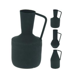 Vaza metalica neagra cu maner 17 cm