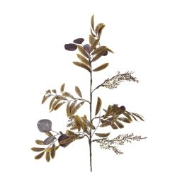 Creanga artificiala frunze maro sclipici 20x74 cm