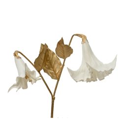 Floare artificiala Angel's Trumpet alb auriu 13x34x126 cm
