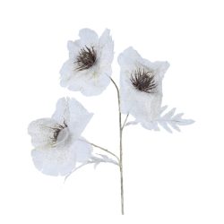 Floare artificiala Mac alb 13x19x76 cm