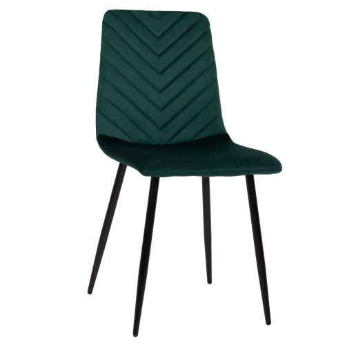 Scaun dining LATRELL verde inchis negru cadru metalic 43x54x88 cm