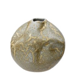 Vaza ceramica gri auriu 19.5x18 cm