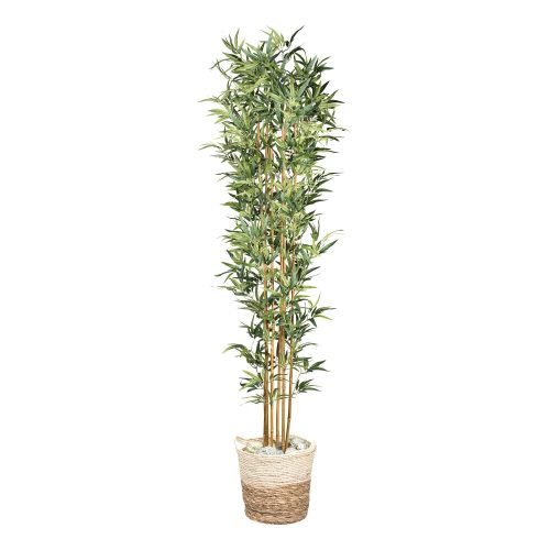 bambus artificial verde x6 cu trunchi natural 210 cm 4793