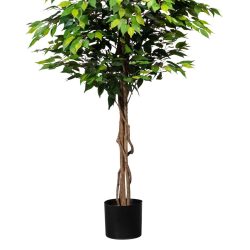 ficus artificial decorativ benjamina cu trunchi natural 180 cm 4662