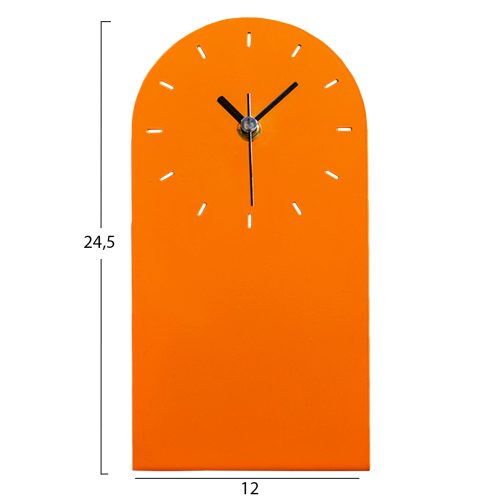 Ceas de masa metalic portocaliu 12x24.5 cm2