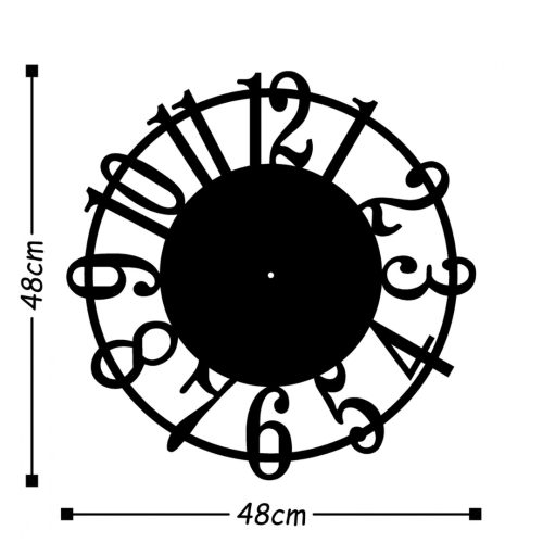 Ceas de perete metal negru 48 cm2