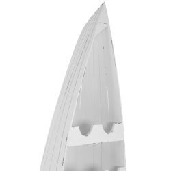 Suport de sticle vertical din lemn design barca nuanta alb antic 55x30x195 cm6