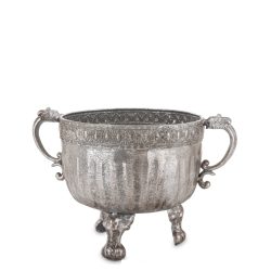 Vas metalic argintiu antichizat 20x30 cm