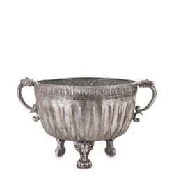 Vas metalic argintiu antichizat 21x34x24 cm