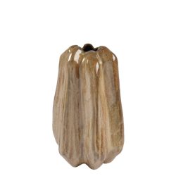 Vaza ceramica forma neregulata bej 16.5x15x25.5 cm