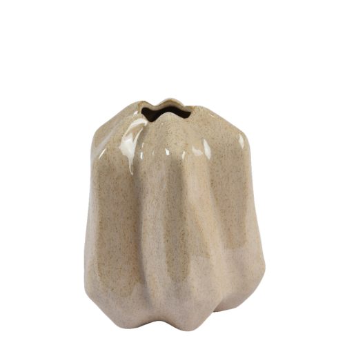 Vaza ceramica forma neregulata crem 16.2x14.5x16.5 cm