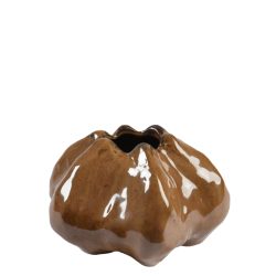 Vaza ceramica forma neregulata maro 15.3x14.3x9.3 cm