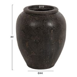 Vaza decorativa teracota negru maro Sparta 44x49 cm2
