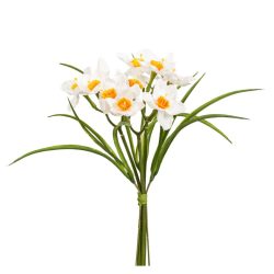 Buchet artificial Narcise alb 30 cm 1
