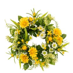 Coronita artificiala flori galbene 22 cm