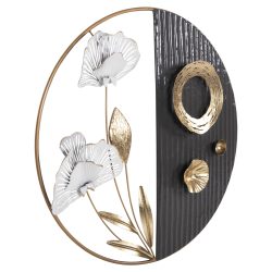Decoratiune metalica de perete model flori 60 cm