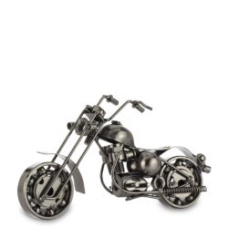 Decoratiune motocicleta metalica gri 11x7x20 cm