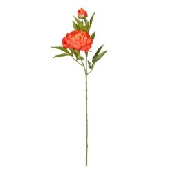 Floare artificiala Bujor portocaliu 71 cm