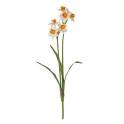 Floare artificiala Narcisa 2 fire alb 62 cm