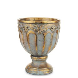 Ghiveci ceramica model pocal auriu antichizat 24x19x19 cm