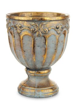 Ghiveci ceramica model pocal auriu antichizat 24x19x19 cm