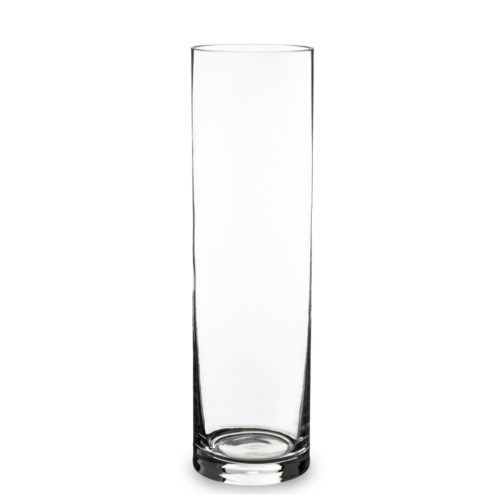 Vaza sticla transparenta cilindru 35x10x10 cm