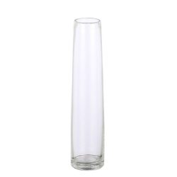 Vaza sticla transparenta cilindru Xandra 30.5x7 cm