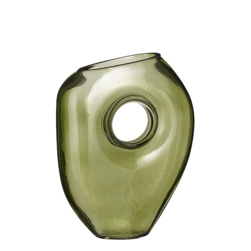 Vaza sticla verde Jay 18x7.5xh22.5 cm