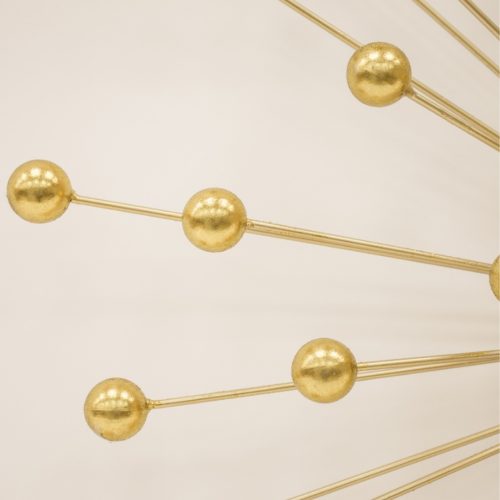 Decoratiune de perete metalica raze aurii 80x16 cm2