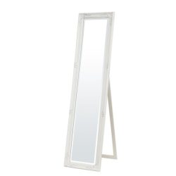 Oglinda de podea cadru alb antichizat 155x40x5-47 cm