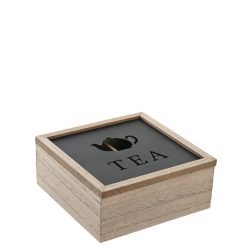 Cutie plicuri ceai 4 compartimente 16x7 cm