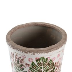 Vaza ceramica model floral aspect antichizat 14x14x25 cm2