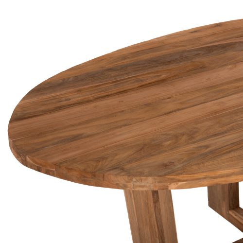 Masa dining ovala Carib lemn masiv reciclat nuanta natur 250x110x78 cm4