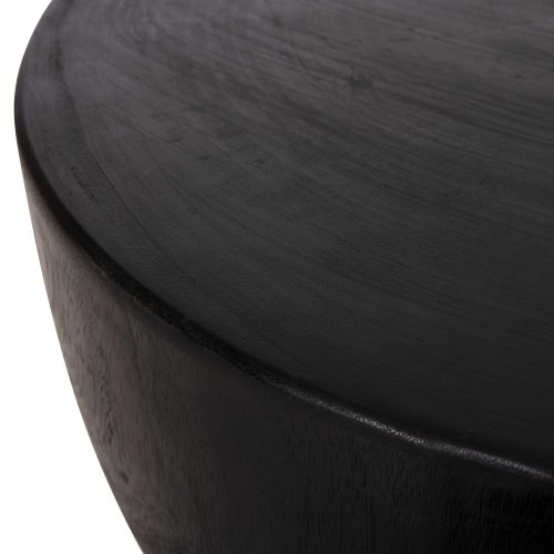 Masuta laterala Pompu lemn masiv de Suar neagra 58x34 cm5