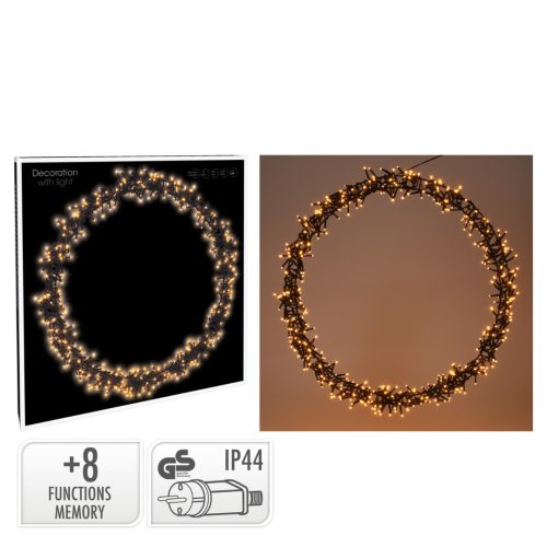 Coronita decorativa 500 LED 58 cm lumina calda