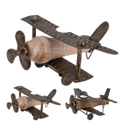 Decoratiune avion lemn metal