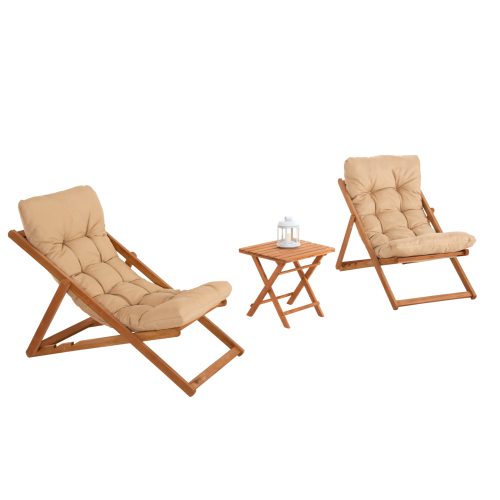 Set mobilier de gradina Avallon cu masa si scaune nuanta natur crem