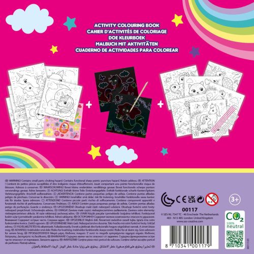 0025451 carte de colorat cu activitati 3 in 1 unicorn