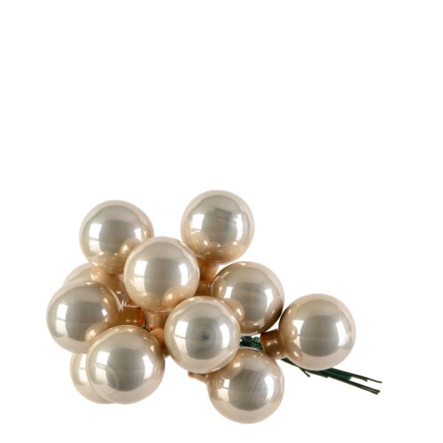 Set 144 globuri tija sarma nuanta pearl 2 cm