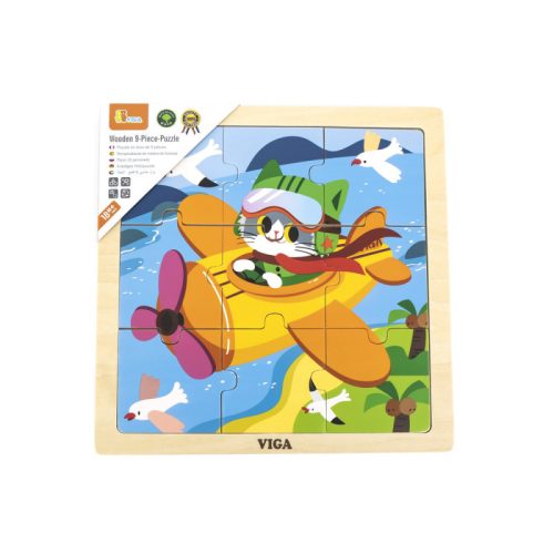 puzzle din 9 piese mari avion viga 1