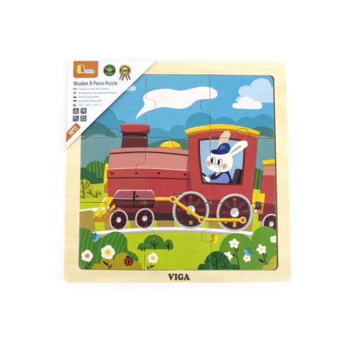 puzzle din 9 piese mari tren viga 1