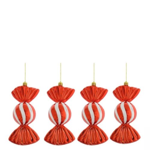 Set 4 decoratiuni bomboana cu agatatoare 16x8 cm