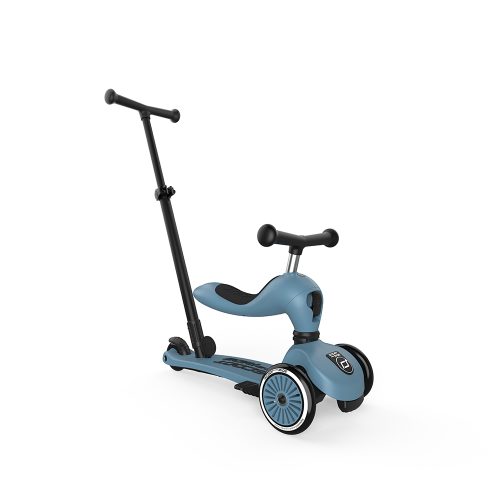 trotineta copii cu sezut si maner transformabila 3in1 highwaykick 1 push and go steel 1 5 ani pana la 50 kg scoot ride 184687