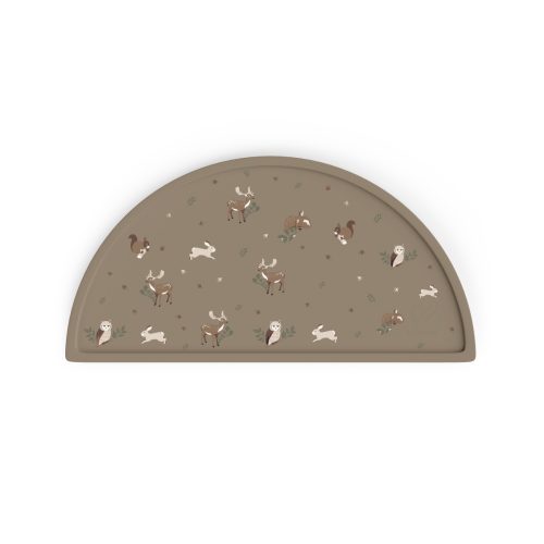 Covoras pentru diversificare, Din silicon, Fara BPA, forma semicirculara 45,5 cm si 23 cm, Animals Garden