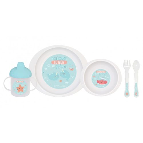 Set complet de masa, 5 piese,   La Mar De Felices,   Blue