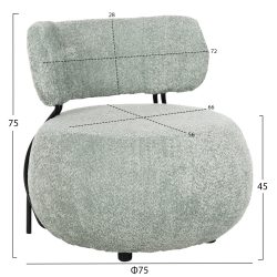 Fotoliu Karsen tesatura boucle nuanta verde fistic 75x75x75 cm2