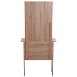 Masa de toaleta pentru machiaj cu oglinda si scaun nuanta sonoma 74x39x155 cm7