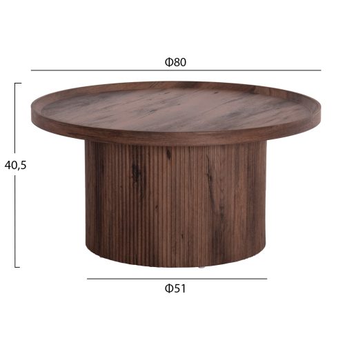 Masuta de cafea Margon MDF maro inchis 80x40.5 cm - imagine 2